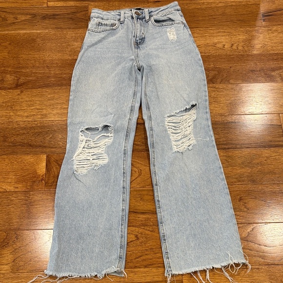 Sincerely Jules Light Blue Distressed Baggy High Rise Jeans - Picture 1 of 8